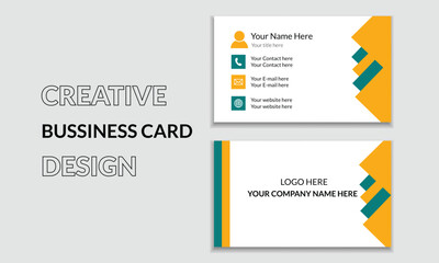 Modern business card design template stylish clean and professional bussiness card horizontal layout 