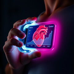 innovative future technology showing real time full color x ray imagery of a heart