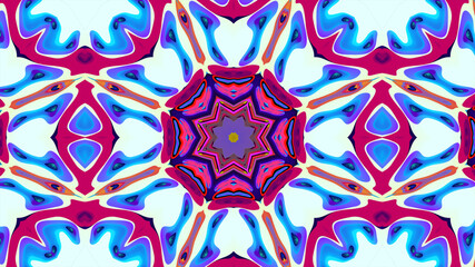 Abstract colorful psychedelic kaleidoscope background pattern for New Year music festival