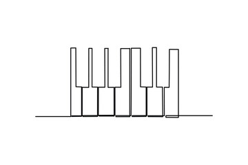 continuous line piano logo design