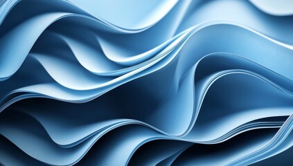 Obraz premium Abstract background with blue paper waves