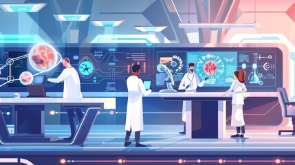 Fototapeta premium Science Lab: Futuristic Research Lab