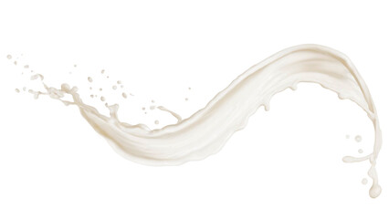 pouring milk splash isolated on transparent background