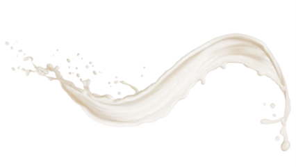 pouring milk splash isolated on transparent background