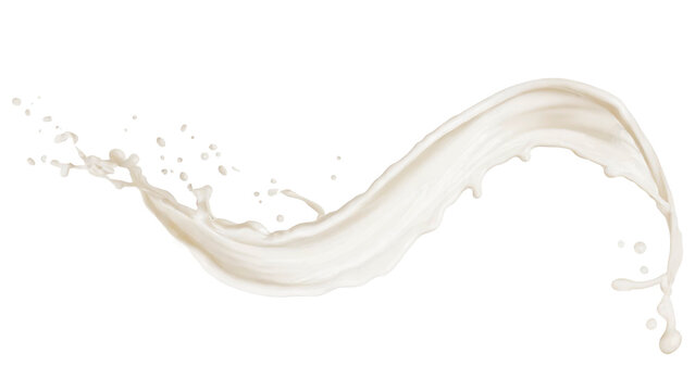 pouring milk splash isolated on transparent background - Powered by Adobe