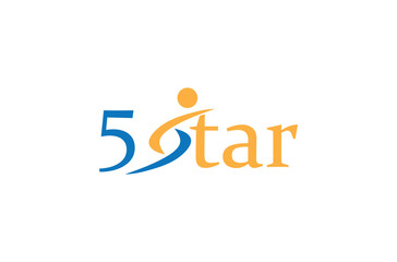 5 star logo design,  five stars 5 star logo vector design illustration, Premium quality. 5 star rating. Vector symbol.