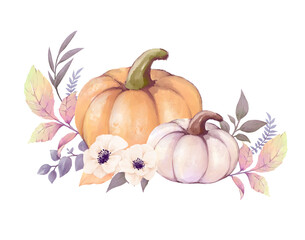 水彩風のハロウィン装飾