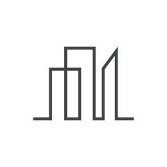 Modern City skyline vector icon background