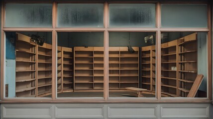 Economic Descent: Abandoned Retail Silhouette