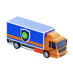 3D Reliable Cargo Insurance. 3D Icon