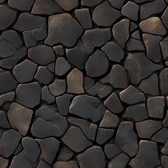 A seamless texture of angular stones with glowing cracks, creating a continuous, dramatic surface perfect for backgrounds, game design, or digital art.

