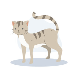 Charming Cute Cat. Adorable Cartoon Cat Art for Cat Lovers. Funny cat cartoon