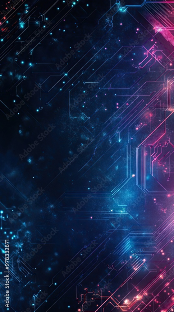 Canvas Prints vibrant digital background with neon colors and geometric patterns, perfect for technology and futur