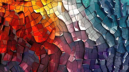 Multicolored glass mosaic background.Abstract banner with multicolored geometric shapes to add boldness and energy to your projects.