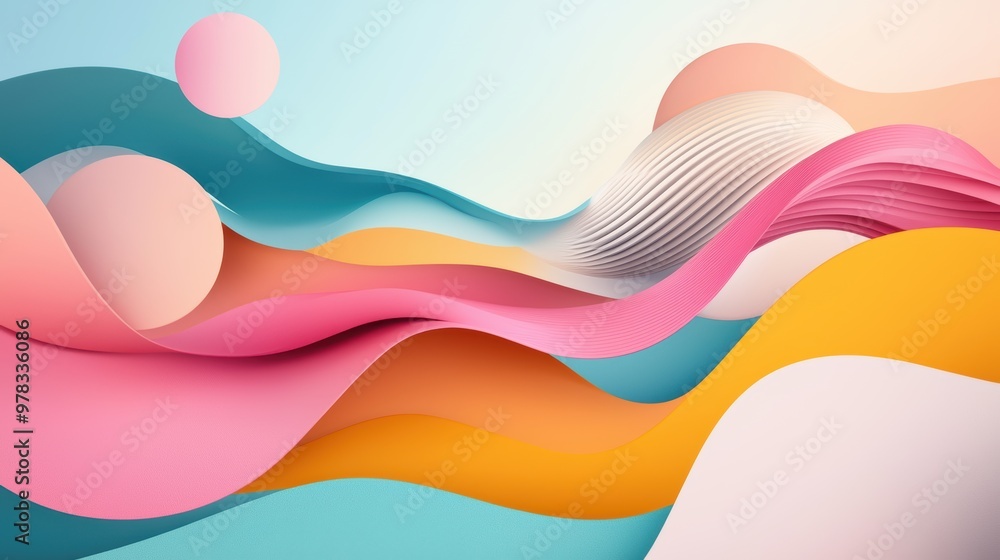Poster a colorful abstract design featuring a gradient blend of warm hues, evoking a sense of warmth and en