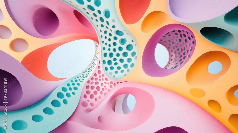 Poster complex and intricate fractal pattern with a high level of detail, rendered in a vibrant color palet