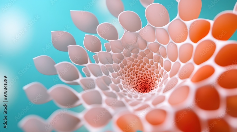 Poster a digital illustration of a fractal structure, capturing its intricate patterns and mesmerizing beau