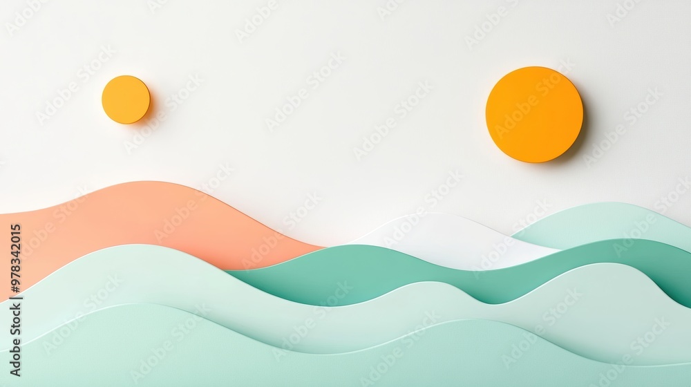 Aufkleber abstract artwork with a clean and simple design, featuring a limited color palette and a focus on ne