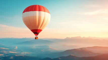 A family enjoying a hot air balloon ride over breathtaking scenery, highlighting their sense of adventure and togetherness.