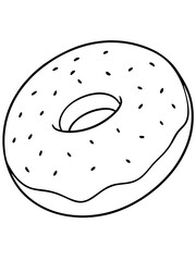 line art of a classic bagel vector illustration 