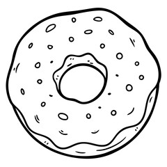 line art of a classic bagel vector illustration 