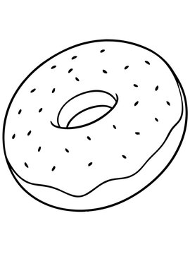 recommend clip art: line art of a classic bagel vector illustration 