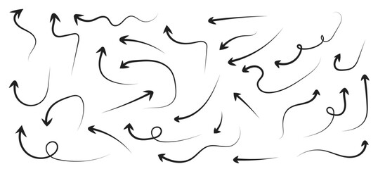 Arrow crayon brush fun kid chalk line stroke. Sketch chalk pencil texture line kid fun arrow icon. Hand drawn grunge crayon brush sketch growth direction element set. Vector illustration