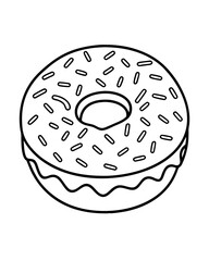 Donut line art vector illustration 