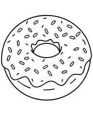 Donut line art vector illustration 