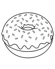 Donut line art vector illustration 