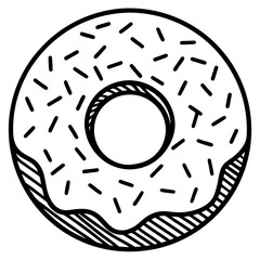 Donut line art vector illustration 