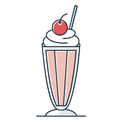 Milkshake  vector illustration 