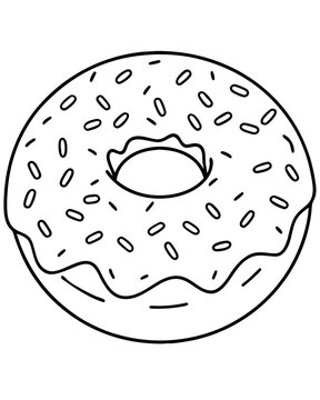 recommend clip art: Donut line art vector illustration 