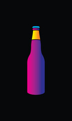 A bottle of sparkling water. Original vector illustration in vintage style.