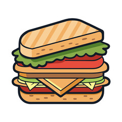 Sandwich with cheese  vector illustration 
