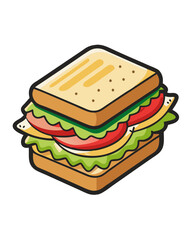 Sandwich with cheese  vector illustration 
