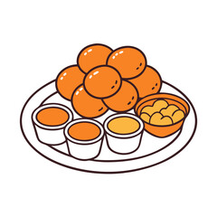 Vector illustration of chicken nuggets 
