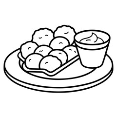 Line art of chicken nuggets. Vector illustration 
