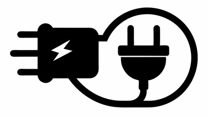 
Electric plug icon, Electric plug silhouette. Vector Illustration

