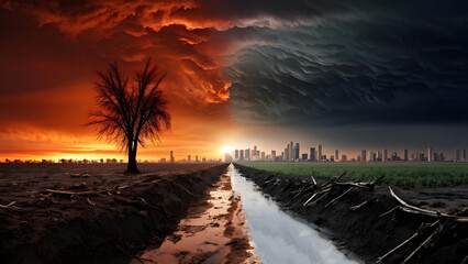 El Niño and La Niña- Climate Change Concept