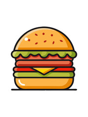 hamburger vector illustration on a white background