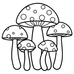 line art of mushrooms vector
