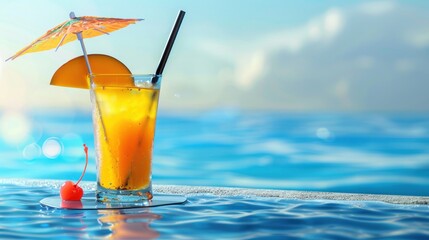 Refreshing Cocktail by the Ocean