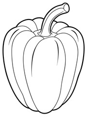 Line art of a bell peppers
