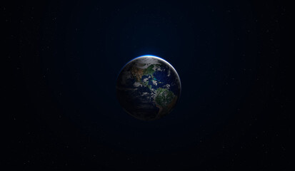 Surface of Earth planet in deep space. star and galaxy planet in outer space. view from orbit. Elements of this image furnished by NASA.