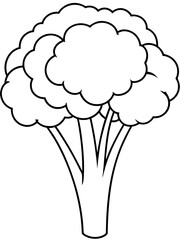 Line art of broccoli vector illustration 