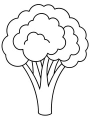 Line art of broccoli vector illustration 