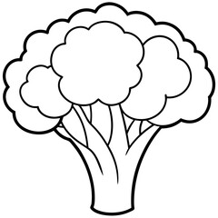 Line art of broccoli vector illustration 