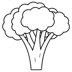 Line art of broccoli vector illustration 