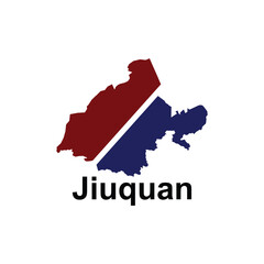 Map City of Jiuquan, simple and modern design template vector - map location on China Country